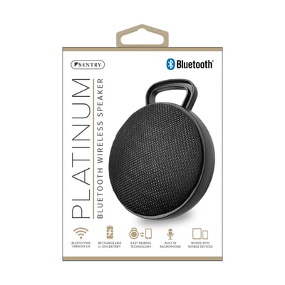 Sentry Platinum Bluetooth Wireless Speaker, Built-In Microphone, Fabric Grill, Carrying Handle, Model# SPBT1