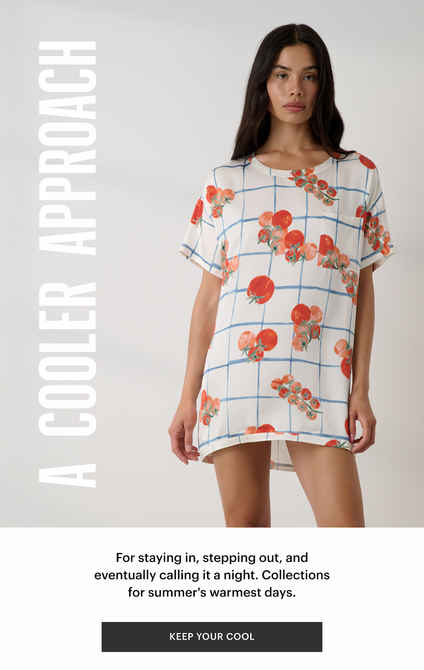 button and image of oversized sleep tee in summer harvest  