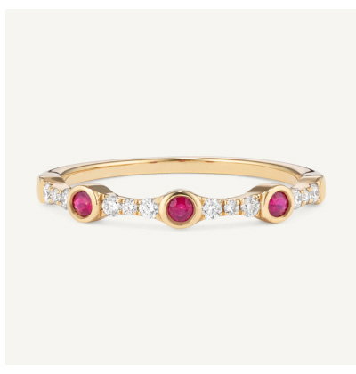 Maia Ruby & Diamond Bezel Ring