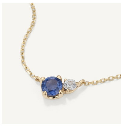 Toi et Moi Kentucky Blue & White Sapphire Necklace