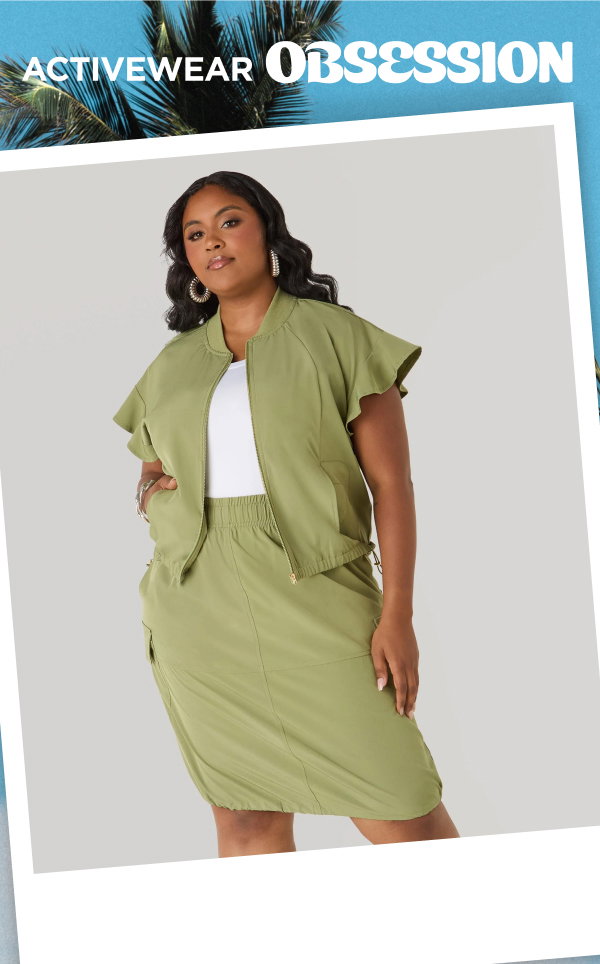Drawstring Slip On Cargo Skirt