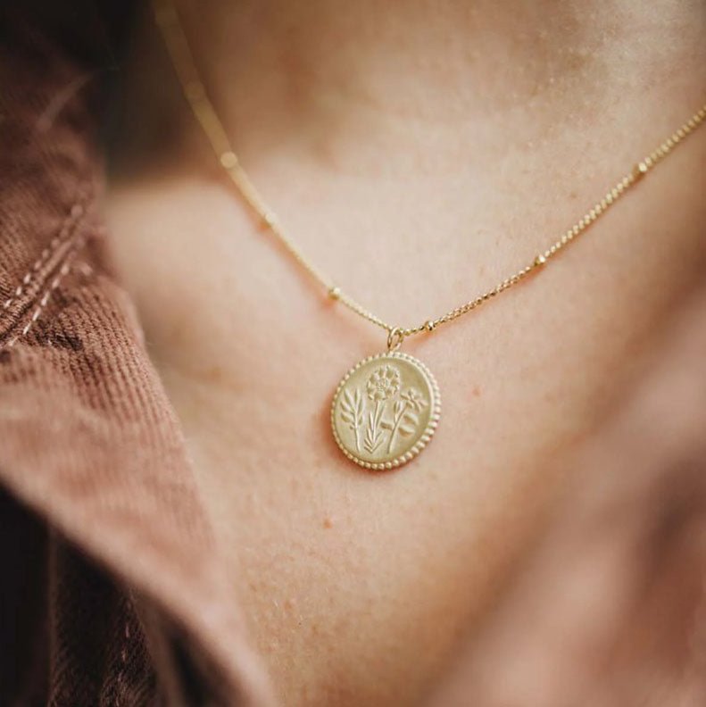 Flowers of the Holy Family Gold Filled Necklace