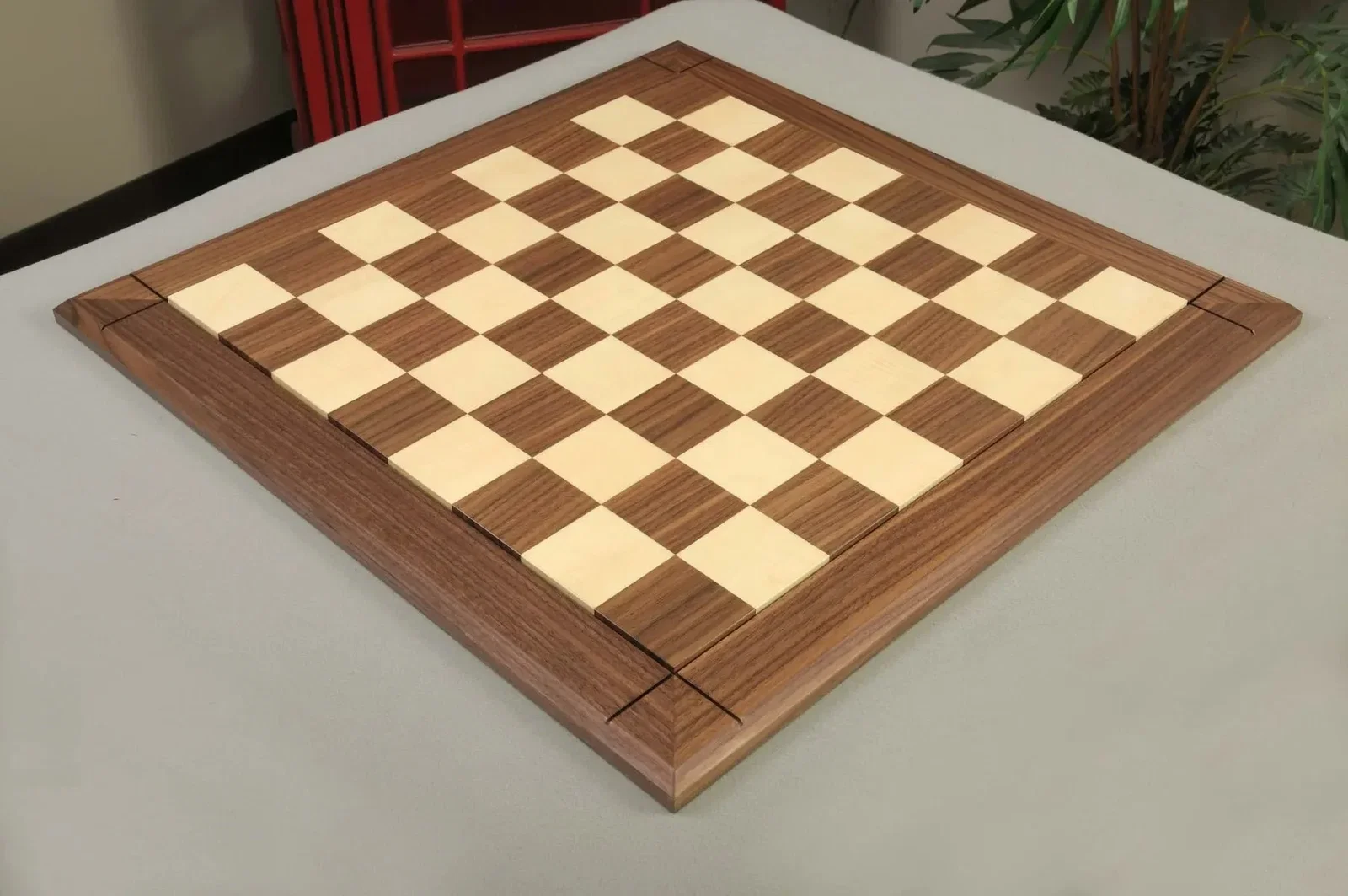 Image of Original Walnut & Maple Reproduction of the Drueke Chess Board - 2.5" SQUARES