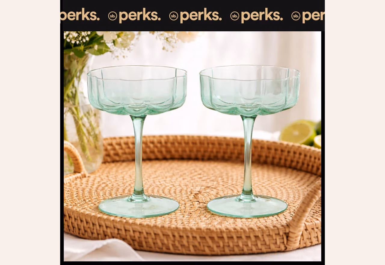 FREE pair of scalloped coupe glasses
