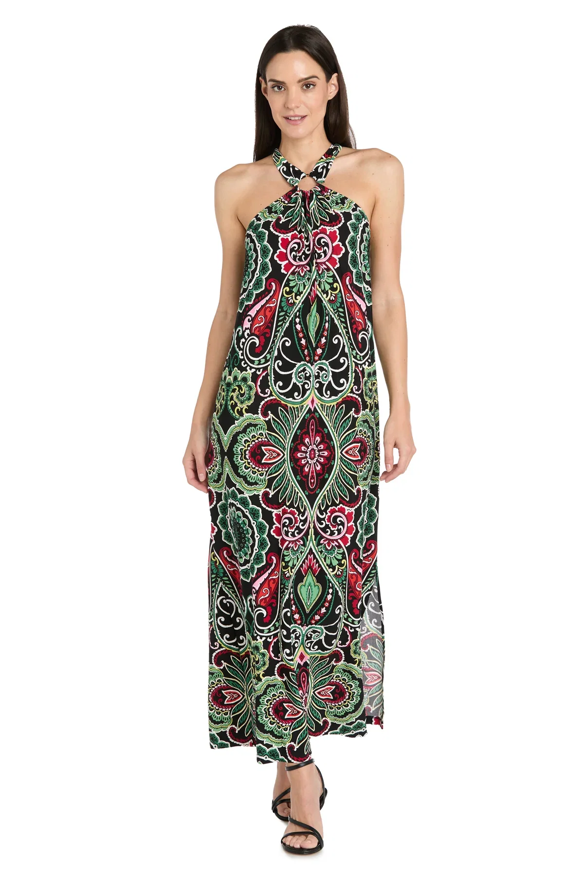 Image of Printed Maxi Halter Dress