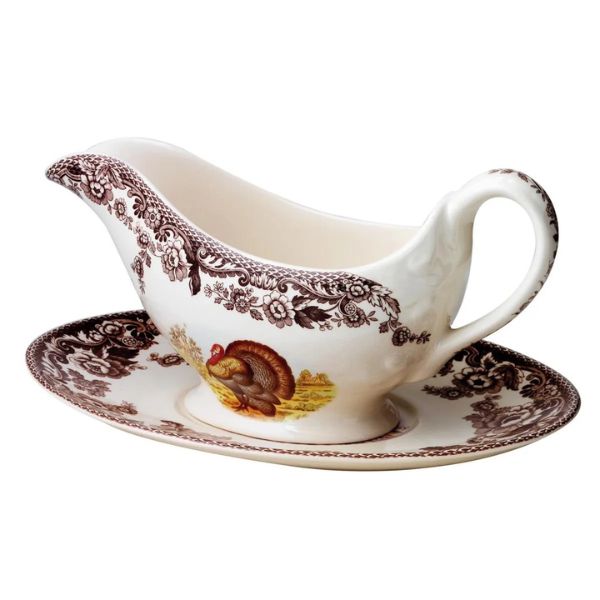 Woodland Turkey Sauce Boat & Stand