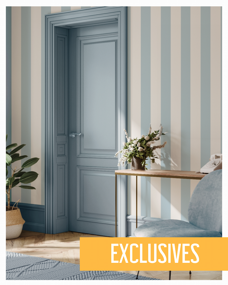 Regency Stripe Wallpaper Pale Blue / Cream World of Wallpaper 1122