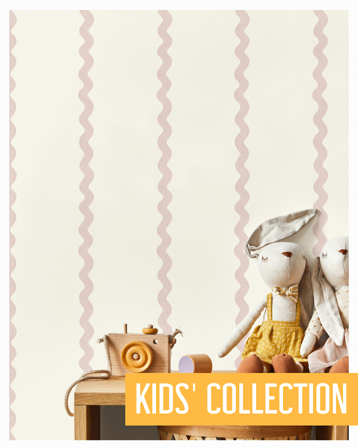 Do the Wiggle Stripe Wallpaper Pink / Cream World Of Wallpaper 50475