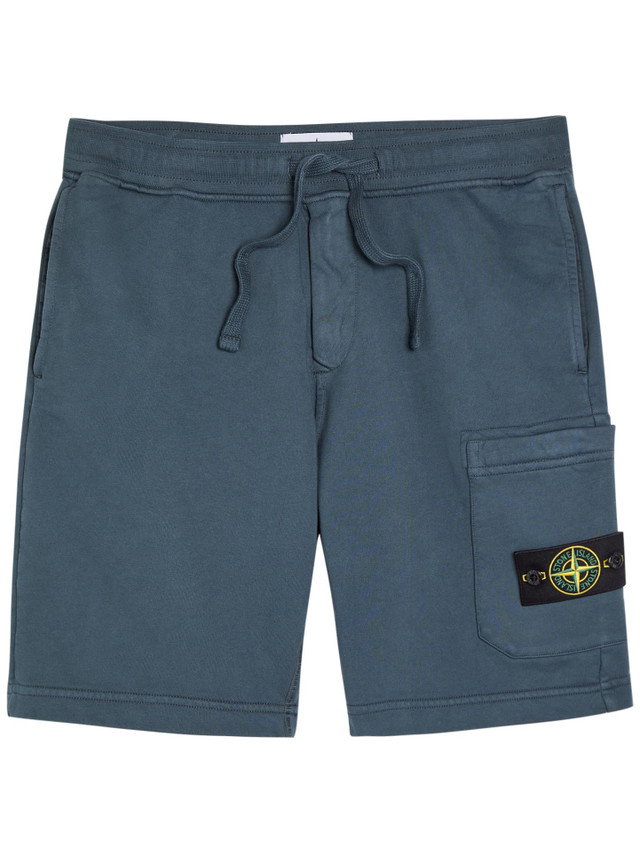 STONE ISLAND Logo cotton shorts