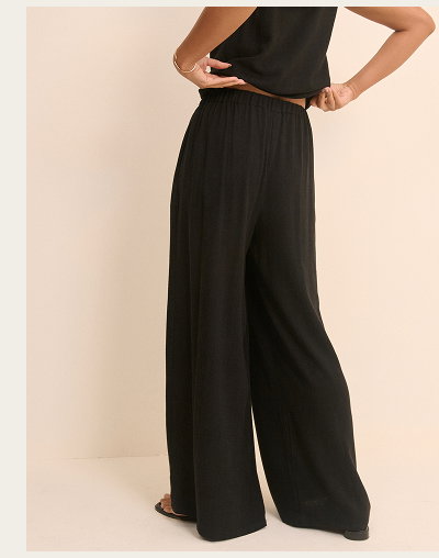 Black Wide Leg Jerrow Trouser