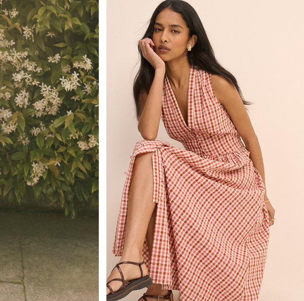 Gingham Sleeveless Starlight Midi Dress