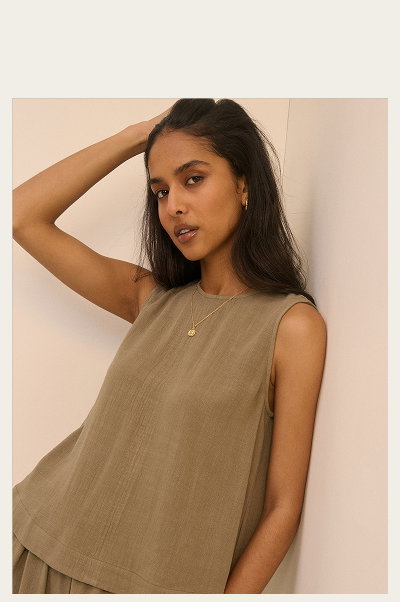 Khaki Swing Top