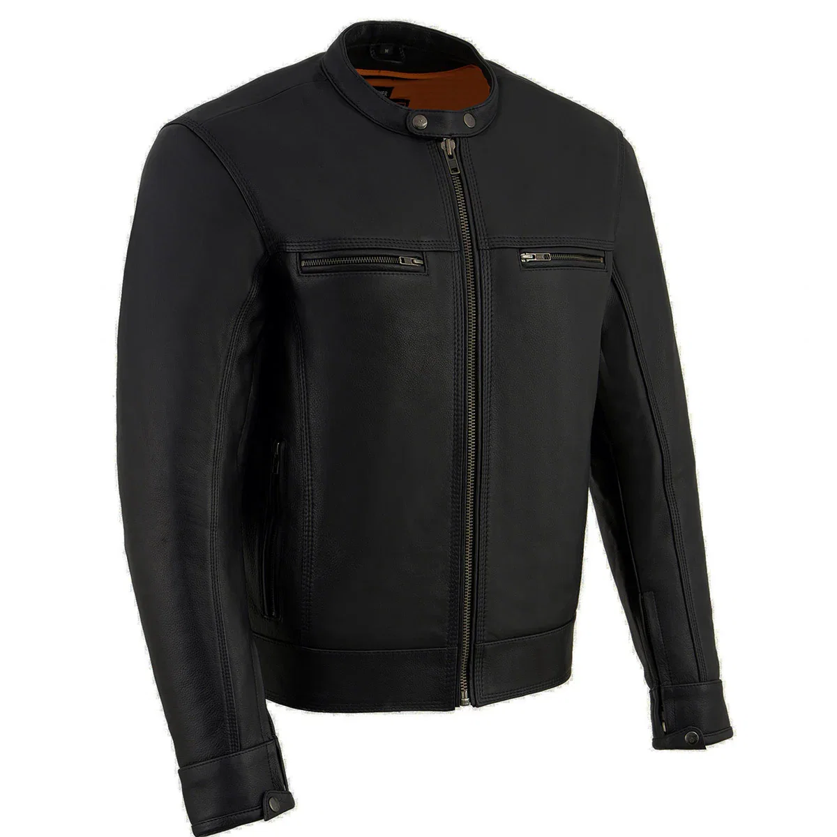 Image of Milwaukee Leather MLM1551 Men's Black Lightweight Premium Leather Motorcycle Jacket w/ Cool-Tec Leather Treatement