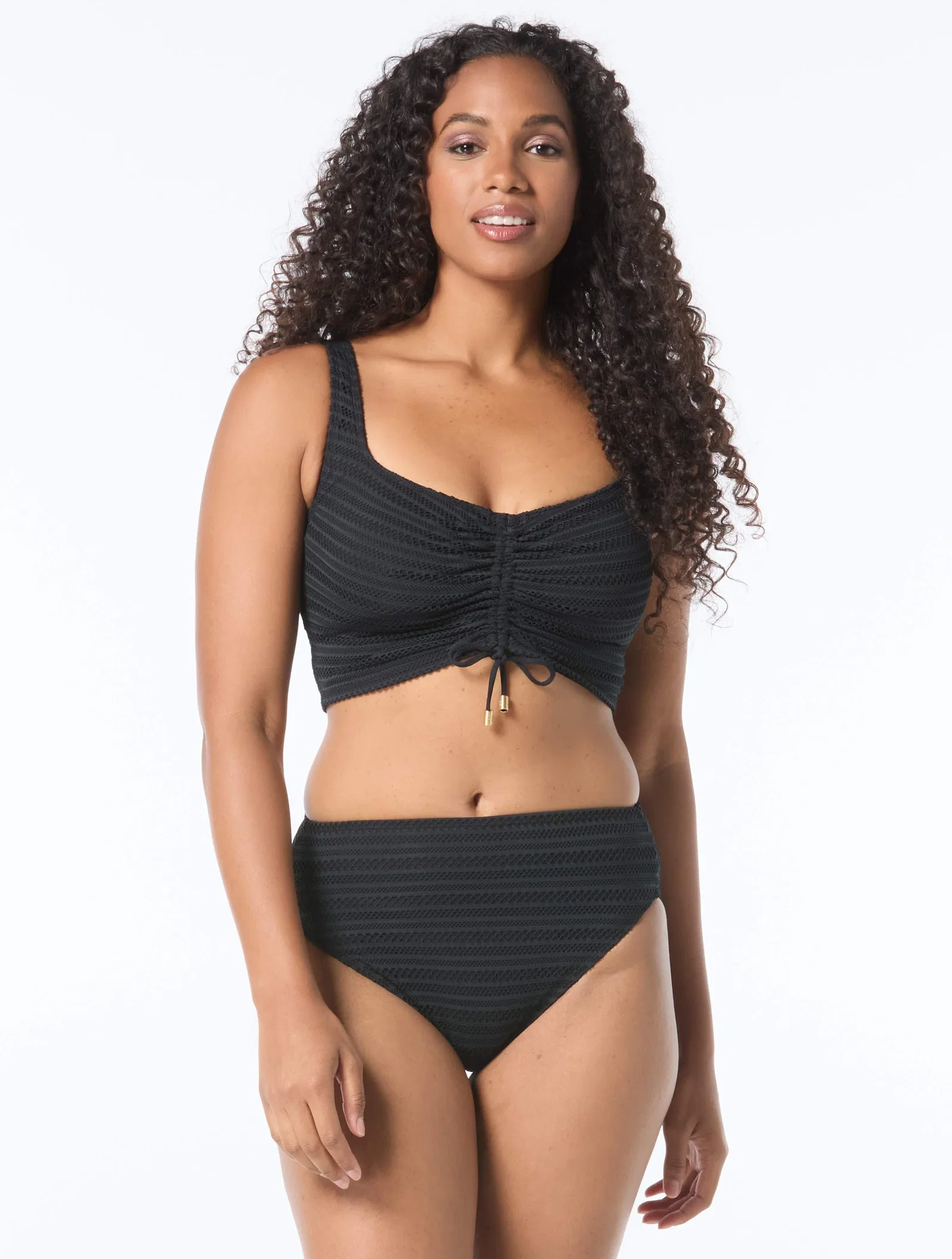 Image of Coco Reef Elevate Bra Sized Shirred Underwire Bikini Top - Sand Dune Crochet