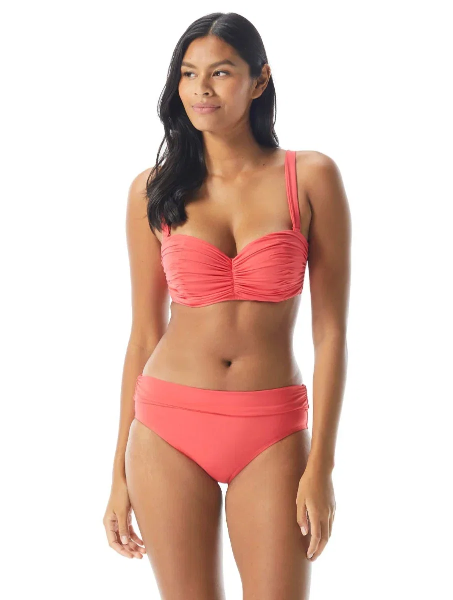 Image of Coco Reef Charisma Bra Sized Underwire Bandeau Bikini Top - Classic Solids