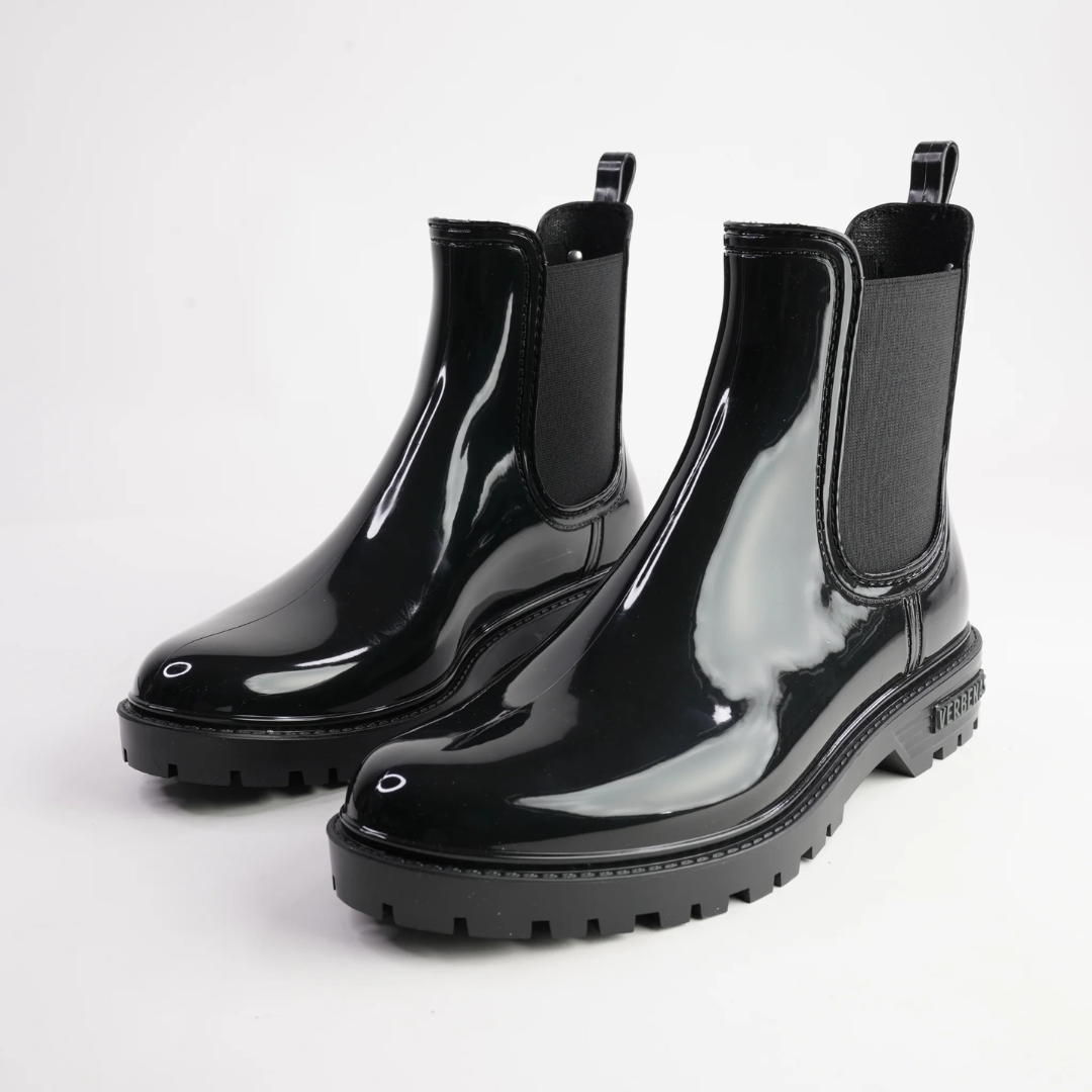 Black Patent Look Gumboots