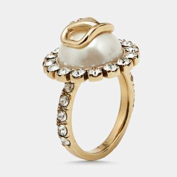 Vlogo Faux Pearl Crystals Gold