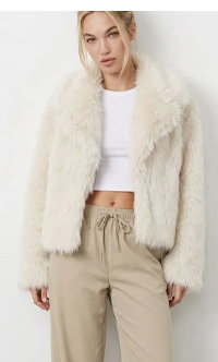 Beige Faux Fur Jacket