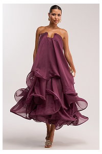 BUDDING ROMANCE ABSTRACT MAXI DRESS IN PURPLE