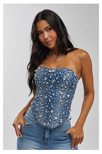 DRIPPED OUT RHINESTONE CORSET