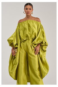 BY MY SIDE HIGH LOW BLOUSE IN CHARTREUSE
