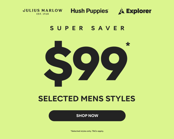 super saver $99 selected mens styles shop now