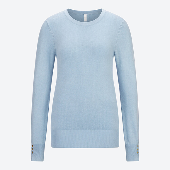 Jeanshemd, hellblau, lange Ärmel, Knopfleiste, zwei Brusttaschen, Produktansicht, Vorderansicht