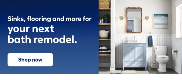 Sinks, flooring and more for your next bath remodel.