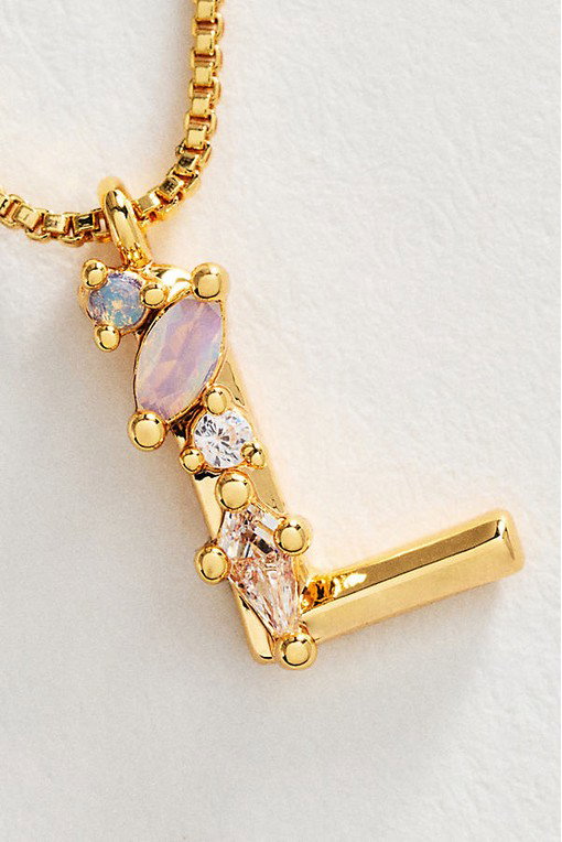Crystal Initial Necklace