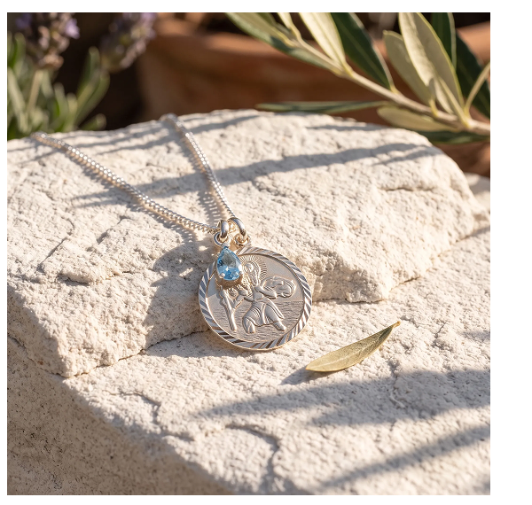 necklace with charm.