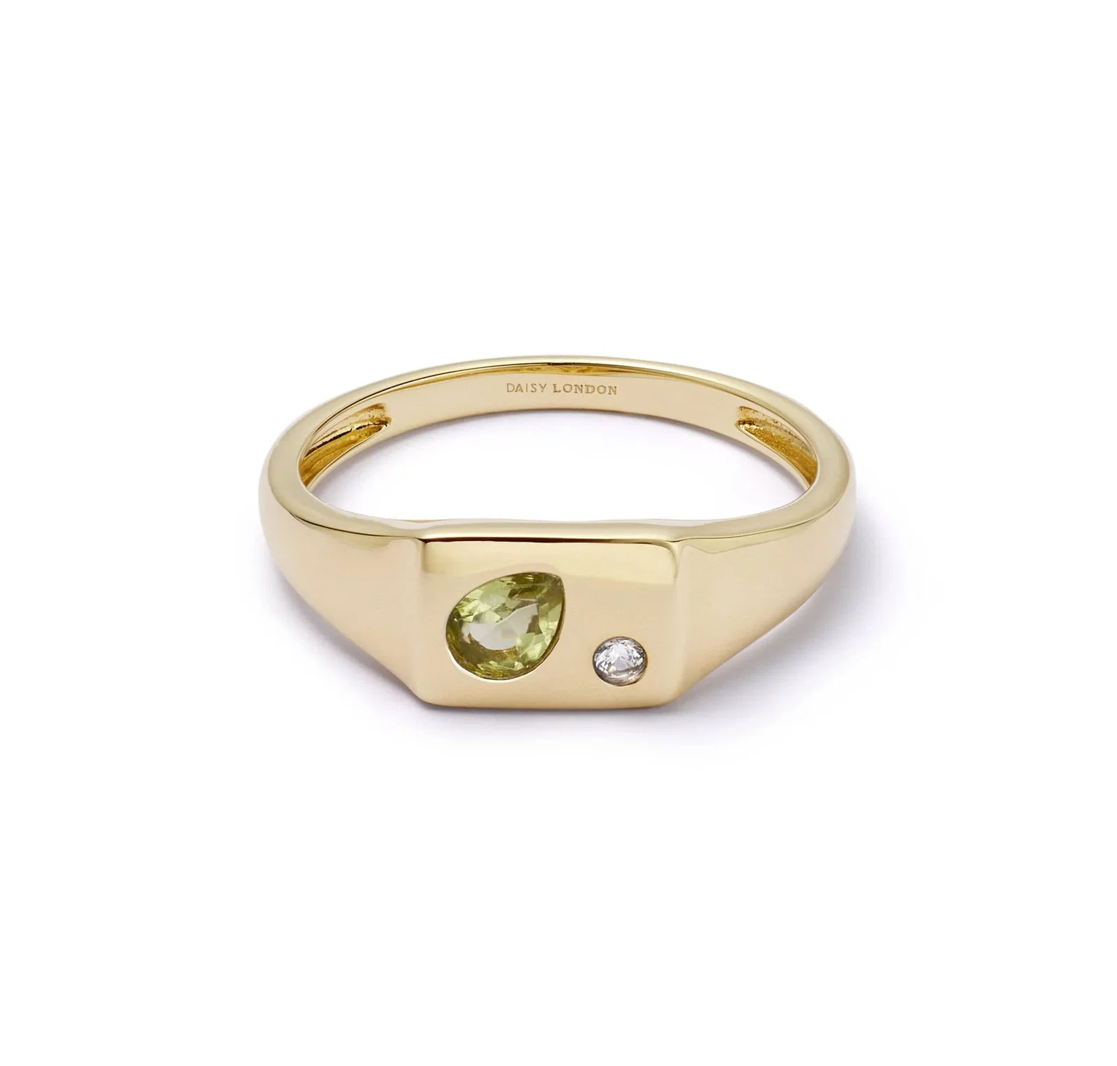 Image of Estée Lalonde Birthstone Signet Ring 18ct Gold Plate