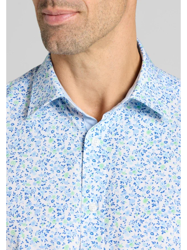 Con.Struct Slim Fit Mini Floral 4-Way Stretch Button Up Shirt