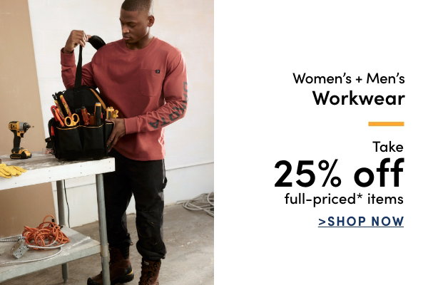 Women's + Men's Workwear Take 25% off full-priced* items