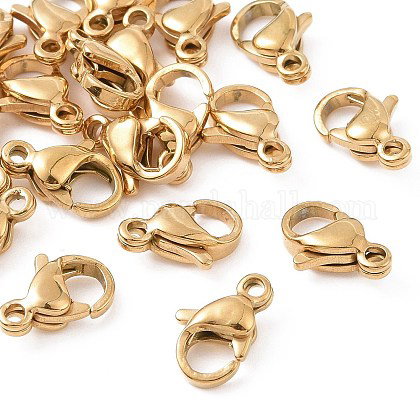 304 Stainless Steel Lobster Claw Clasps, Golden...