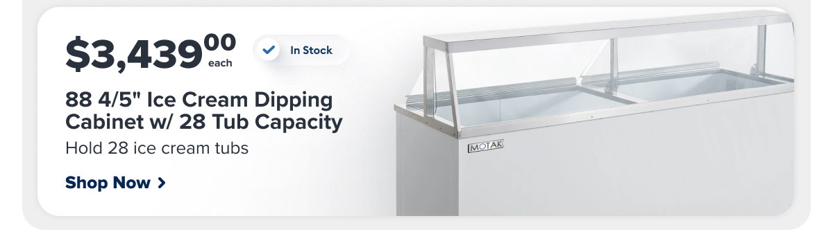 MoTak MHDC-2-8 88 4/5" Ice Cream Dipping Cabinet w/ 28 Tub Capacity - White, 115v