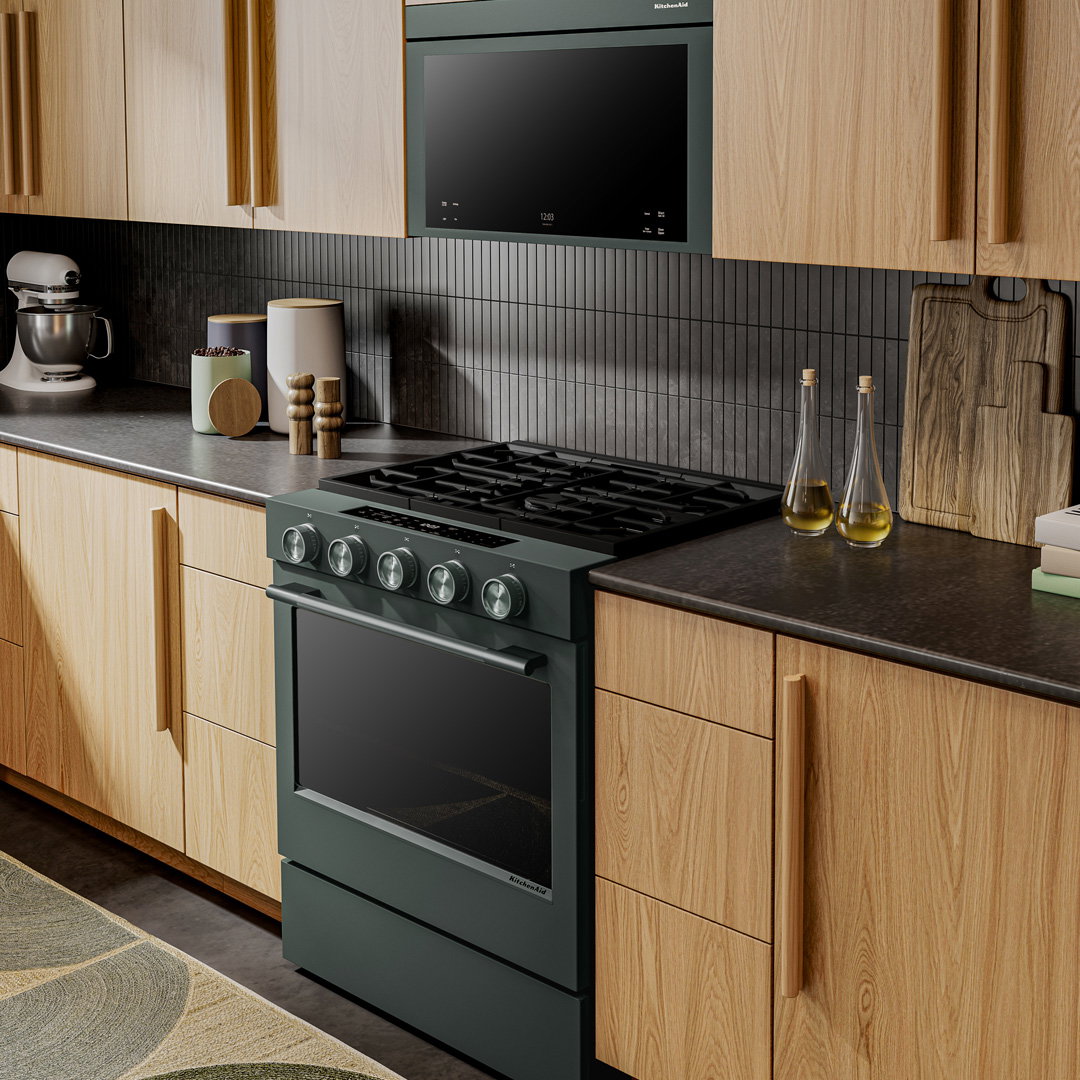 KitchenAid Juniper Green Range & Microhood
