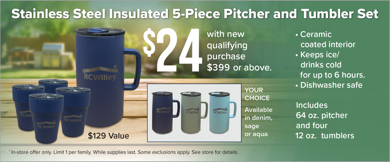 Insulated Pitcher & Tumbler Set Premium