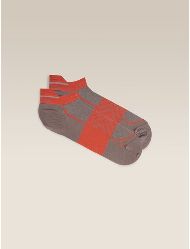 Women's Merino Blend Run+ Ultralight Micro Socks - Porcini/Fervid / S