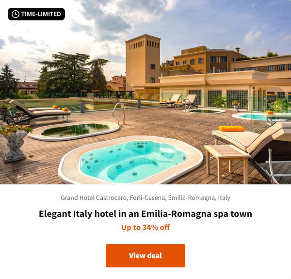 Elegant Italy hotel in an Emilia-Romagna spa town