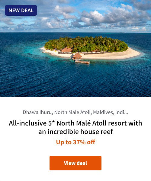 All-inclusive 5* North Malé Atoll resort with an incredible house reef
