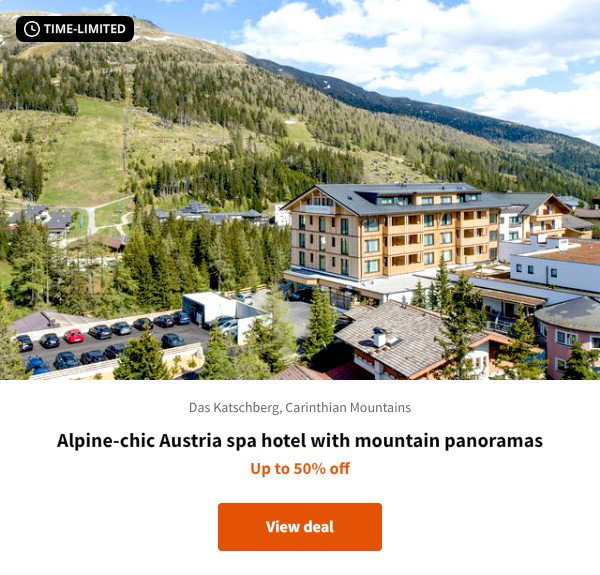Alpine-chic Austria spa hotel with mountain panoramas