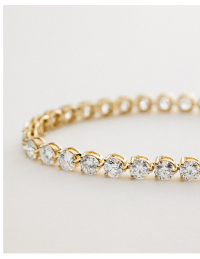 Flower Clasp Tennis Bracelet With 4 CTW Diamonds In 14K Yellow Gold By James Allen