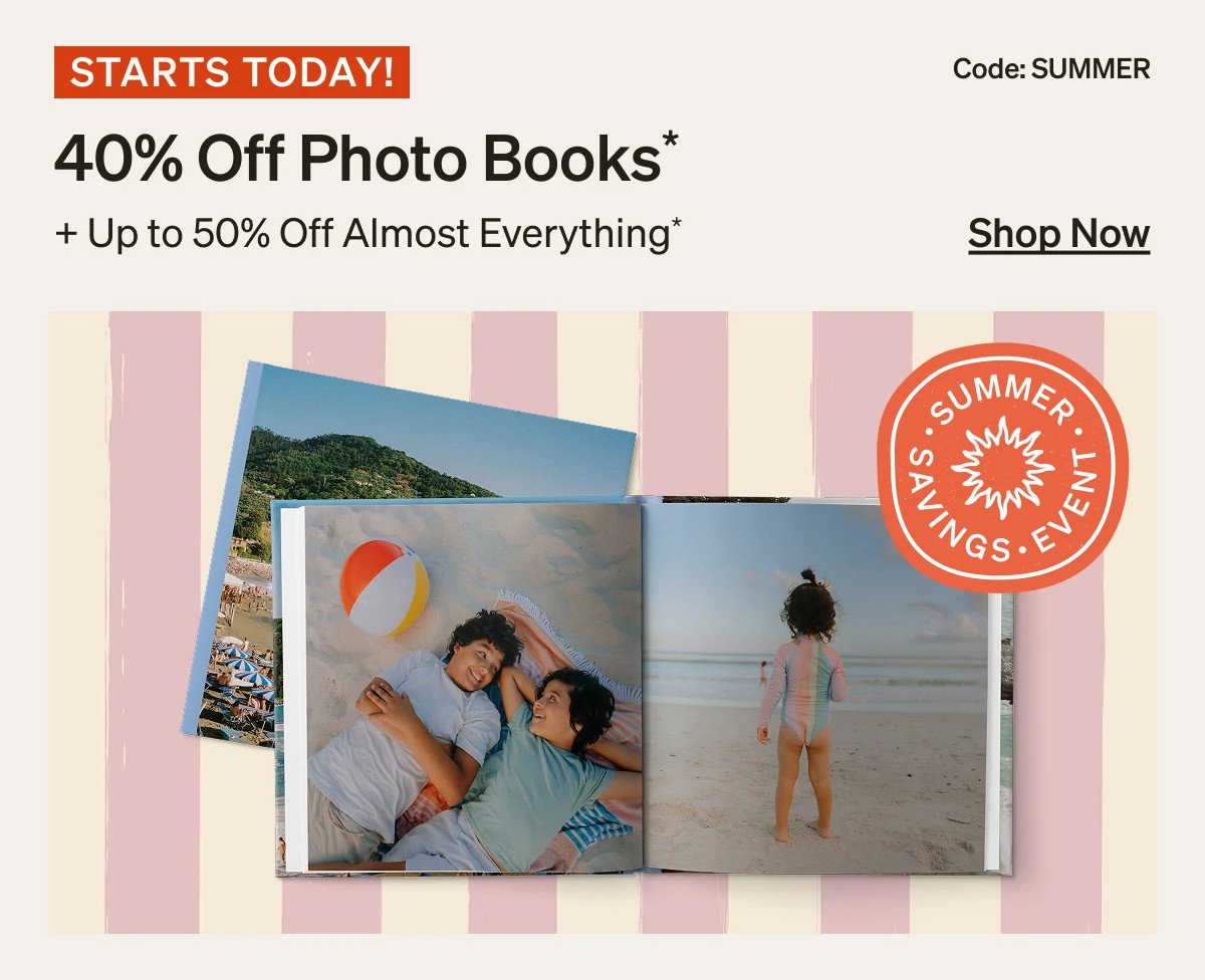 40% Off Photo Books + Up to 50% Off Almost Everything