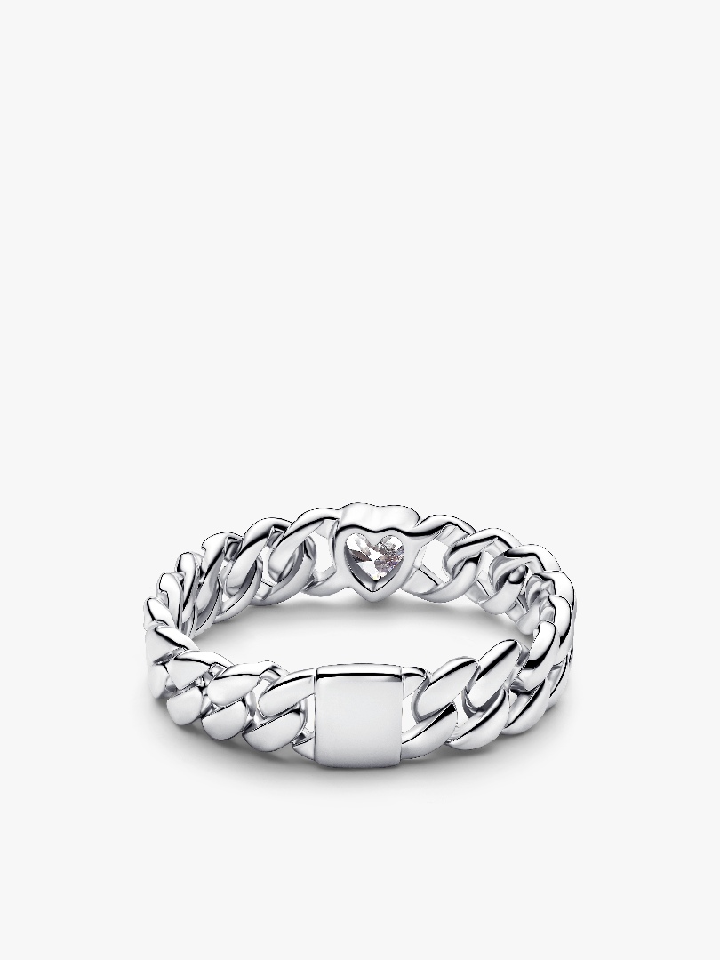 Heart Cuban Chain Ring