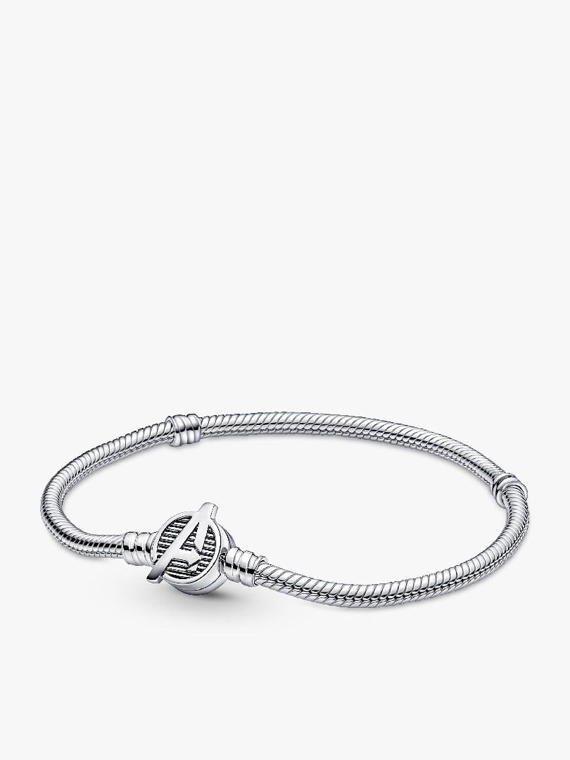Pandora Moments Marvel The Avengers Logo Clasp Snake Chain Bracelet