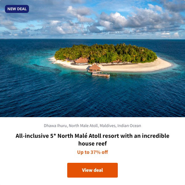 All-inclusive 5* North Malé Atoll resort with an incredible house reef