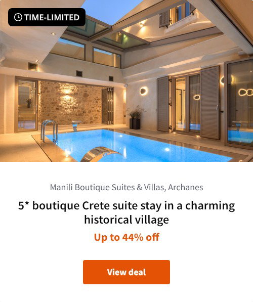 5* boutique Crete suite stay in a charming historical village