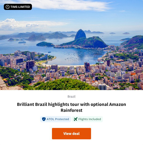 Brilliant Brazil highlights tour with optional Amazon Rainforest