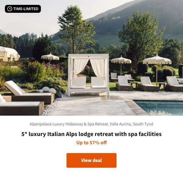 5* luxury Italian Alps lodge retreat with spa facilities