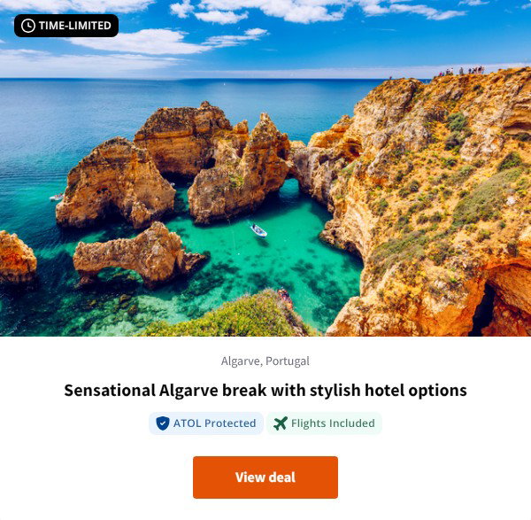 Sensational Algarve break with stylish hotel options